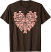 Pig Lover Shirts For Men Women Kids Pigs Heart Shape Cute Love Hog Swine Girls Kids Women Men T-Shirt - Brown