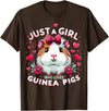 Cute Guinea Pig Gifts Just A Girl Who Loves Guinea Pigs Lover Mom T-Shirt - Brown