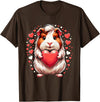 Cute Guinea Pig Apparel for Women Kids Guinea Pig Holding Heart Valentine's Day Cute Valentine T-Shirt - Brown