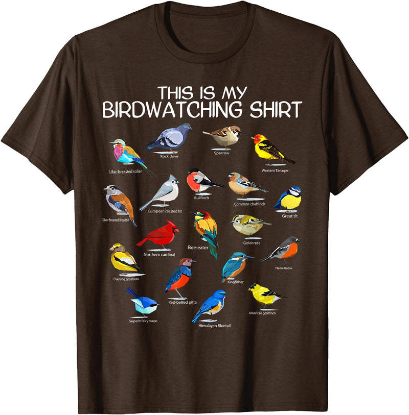 Funny Mens Bird Shirt Gifts For Birding Lovers This is my Birdwatching Shirt For Bird Lover & Birdwatcher T-Shirt - Brown
