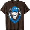 I Liked The Lions Before It Was Cool Tees Blue Lions Salty Wearing Hat Salty Cool Lions Strong Lions T-Shirt - Brown