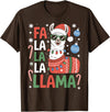 Festive Animal Christmas Funny FA La La La Llama Christmas Holiday Animal Design T-Shirt - Brown