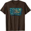 Flying Fish Vintage Night Tees Retro Vintage Style Flying Fish T-Shirt - Brown