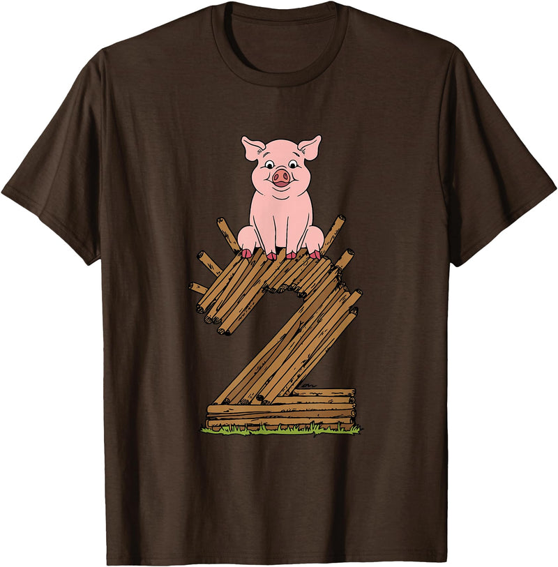 Three Little Pigs Halloween Costume Three Little Pigs Pig 2 Halloween Costume Kids Adults T-Shirt - Brown