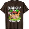 Matching Farm Theme Birthday Shirts By PDQA Daddy of The Bday Boy Farm Animals Matching Farm Theme T-Shirt - Brown