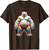 Jay Moe Design "I Love Bears" Fun Gay Pride Vintage Rainbow T-Shirt - Brown