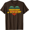 Just for Mom Mama Bear Four Cubs Shirt Retr Heart Mothers Day Gift T-Shirt - Brown
