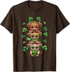 St Patricks Day Highland Cow Lucky Irish Shamrock Funny St Patrick's Day Highland Cow Lucky Shamrock Irish T-Shirt - Brown