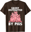 Pig Gift Pig Lover Stuff & Pig Novelty Accessories Funny Pig Design For Men Women Kids Farm Animal Pig Lovers T-Shirt - Brown