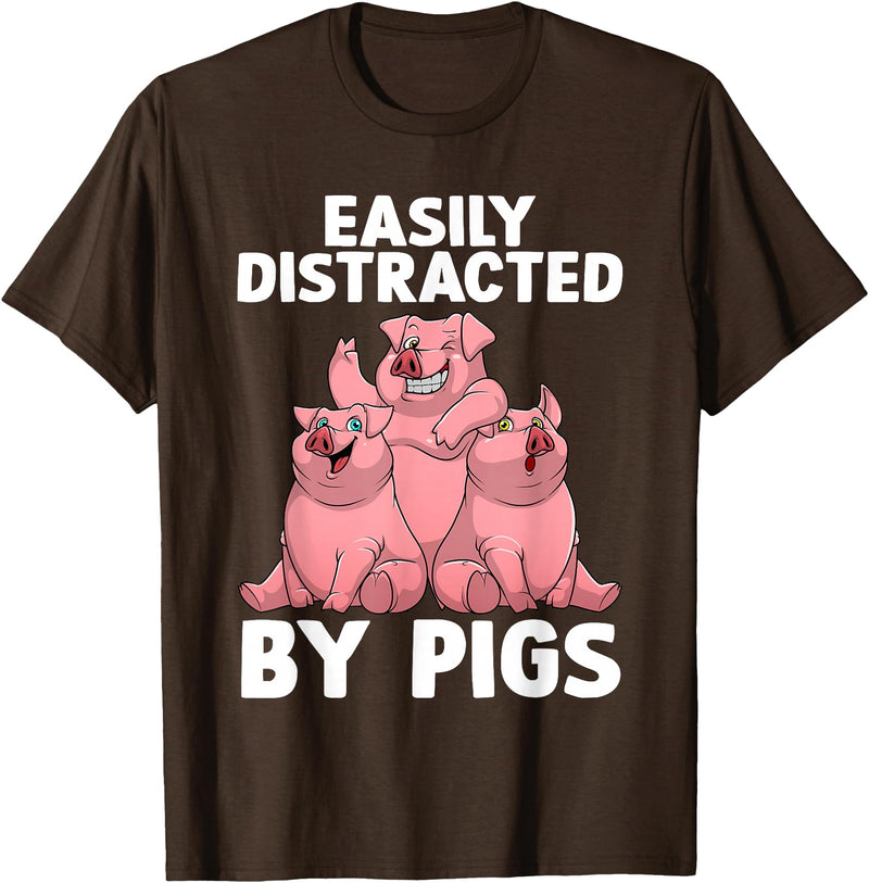 Pig Gift Pig Lover Stuff & Pig Novelty Accessories Funny Pig Design For Men Women Kids Farm Animal Pig Lovers T-Shirt - Brown