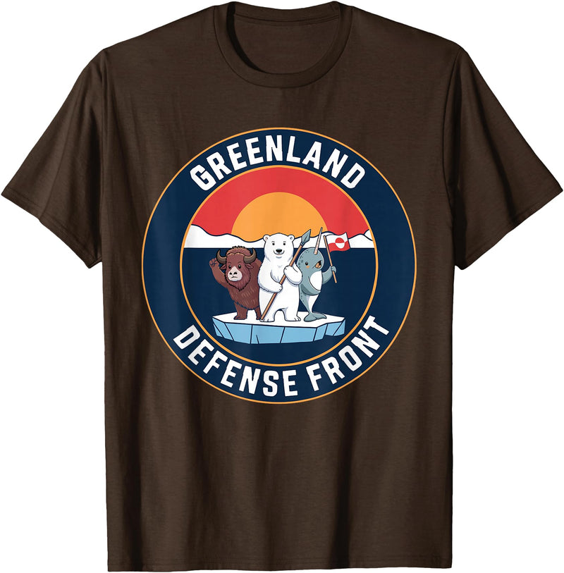Greenland Defense Front Polar Bear tee Greenland Guard Polar Bear Spear Arctic Emblem T-Shirt - Brown