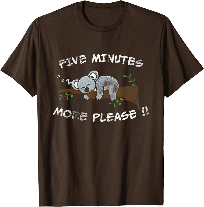 Australian Animal Wildlife Lover Slow Koala Bear Hanging Sleeping In A Tree T-Shirt - Brown