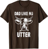 Lustige Kühe Bauernhof Papa Farming Leben Kuh Papa wie Keine Utter Funny Father's Day Animal Word Game T-Shirt - Brown