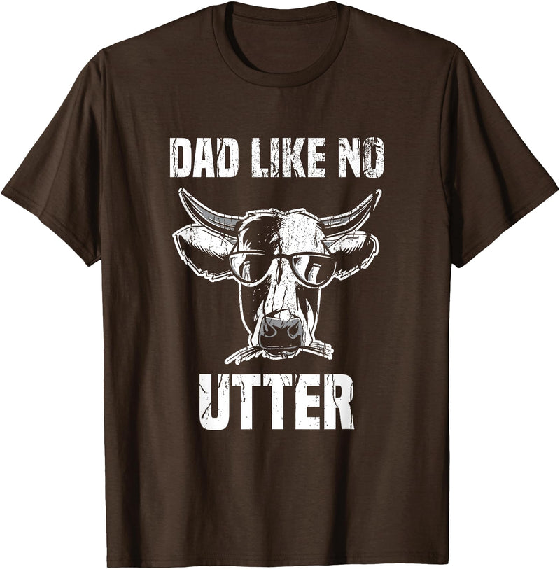 Lustige Kühe Bauernhof Papa Farming Leben Kuh Papa wie Keine Utter Funny Father's Day Animal Word Game T-Shirt - Brown