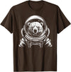 Polar Bear in Space Funny Polar Bear Astronaut Astro Space Suit Mom Dad T-Shirt - Brown