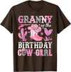 Pink Western Cowgirl Bday Party Family Matching Granny Of The Birthday Cow-Girl Rodeo Cowgirl Bday T-Shirt - Brown