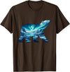 Arctic Wildlife Aurora Borealis Polar Bear Nature Northern Lights Polar Bear Arctic Landscape T-Shirt - Brown