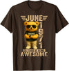 June 1971 55th Birthday Gifts for Men Women 55 Year Old June 1971 Teddy Bear 55th Birthday Men Women T-Shirt - Brown
