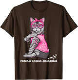 Nad-In October We Wear Pink Funny Cat Pink Ribbon In October We Wear Pink Breast Cancer T-Shirt
