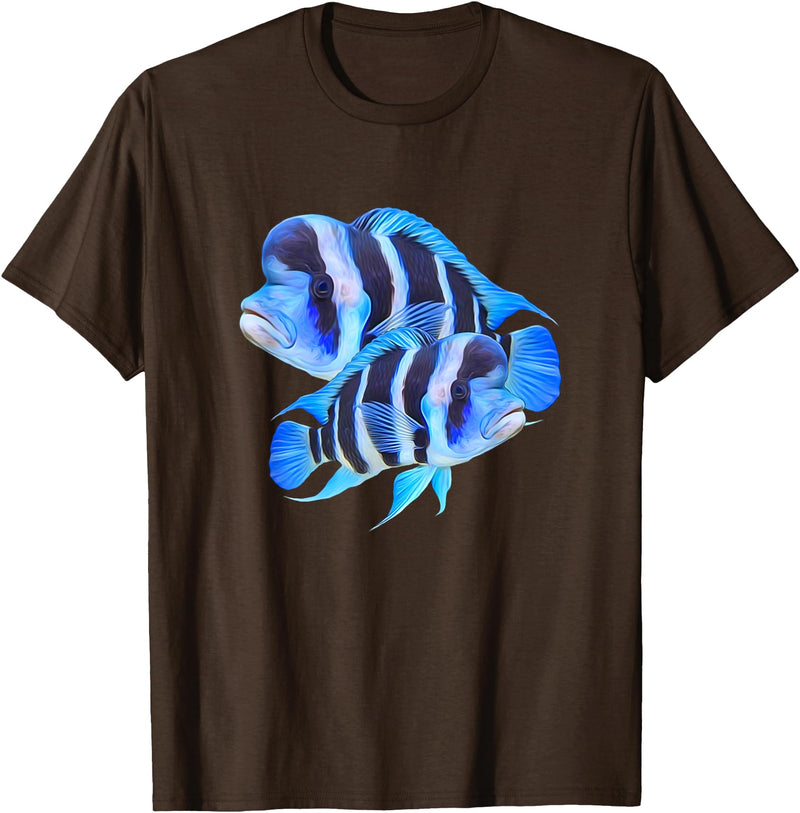 World Support Tees Frontosa Cichlid Fish Aquarium Owners Monster Fish Gift T-Shirt - Brown