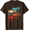 BALARI Retro Pig Vintage Pig Lover Farmer Men Women T-Shirt - Brown