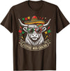 Cinco De Mayo Fiesta Moo Tees Vintage Highland Cow Cinco De Mayo Funny Retro Fiesta Design T-Shirt - Brown
