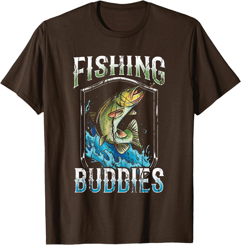 Fishing Buddy Fish Favorite Friends Fishing Buddies Fisher Buddy Fisherman T-Shirt - Brown