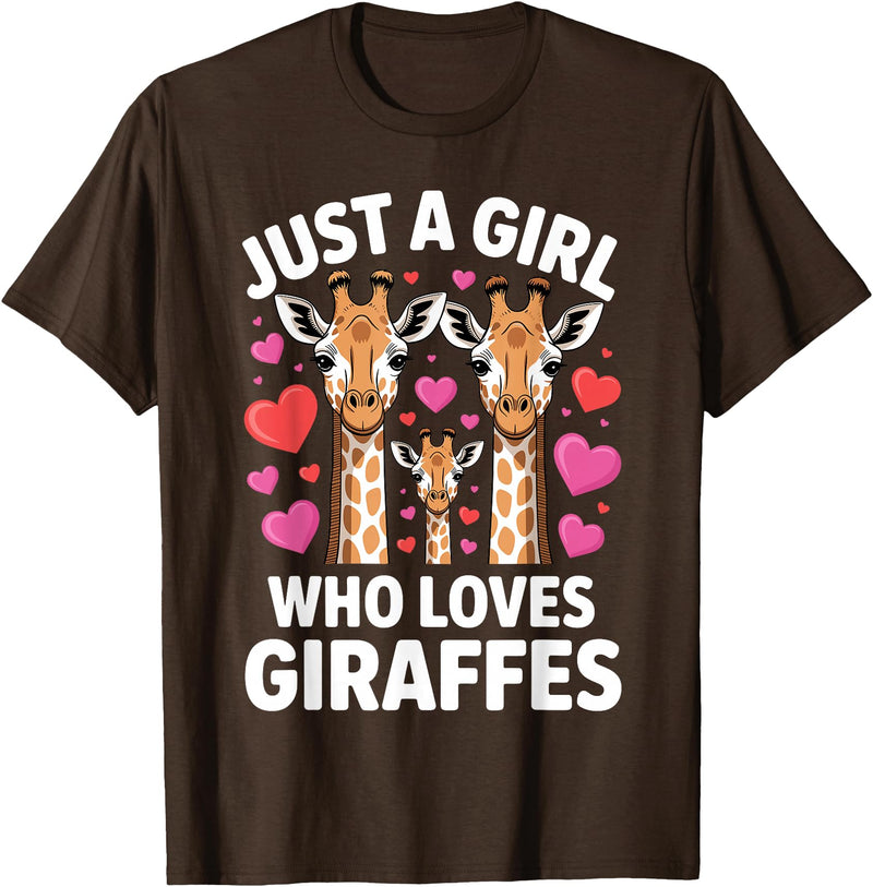 Giraffe Gift For Giraffe Lover Accessories & Stuff Cute Giraffe Art for Women Girls Giraffe Print Giraffe Lover T-Shirt - Brown