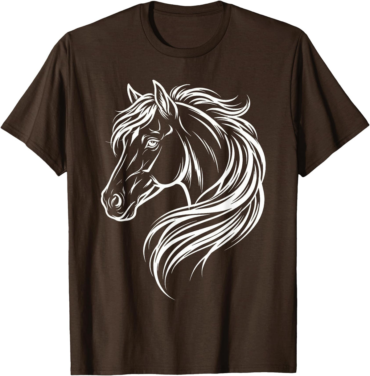 Horse Silhouette Farm Animal Graphic Horses Cute Horse Silhouette Art Equestrian Farm Animal Horse Lover T-Shirt - Brown