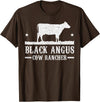 Black Angus Farmer Apparel Black Angus Cow Cattle Rancher Farmer T-Shirt - Brown