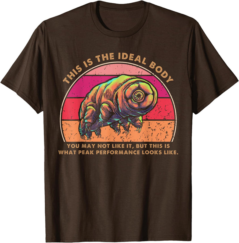 Tardigrade Shifts Gifts For Microbiologist Ideal Body Funny Tardigrade Water Bear Moss Piglet T-Shirt - Brown