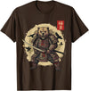 Anime Shirts For Men Women Kids Gifts Samurai Bear Shirt Warrior Vintage Graphic Japanese Men T-Shirt - Brown
