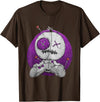 E-Girl Aesthetic Clothes Soft Grunge Clothing Scary Funny Graphic Voodoo Doll Teddy-Bear Halloween Gothic T-Shirt - Brown