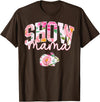 Stock Show Rabbit Mom Livestock County Bunny Mama Floral T-Shirt in Brown