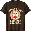 Cute World's Best Hamster Grandpa Grandfather T-Shirt - Brown