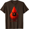 I just really like animals Angry Cardinal Artwork Red Bird Nature Wildlife Graphic T-Shirt - Brown