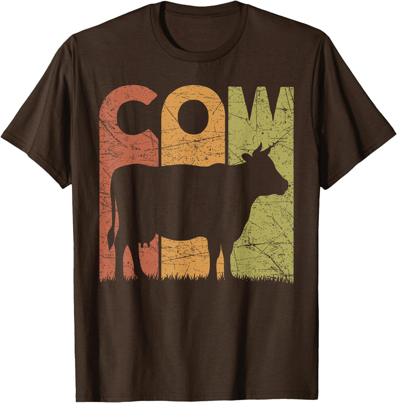 Cow Farming Vintage Cow Lover Retro Designs. Cow Vintage Cow Farmer Retro Dairy Farmer T-Shirt - Brown