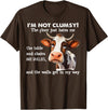 Funny Cow I'm Not Clumsy The Floor Tee Shirt Cow I'm Not Clumsy The Floor Just Hates Me The Table T-Shirt - Brown