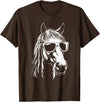 FunnyHorseCo. Funny Horse Sunglasses T-Shirt - Straight - Brown