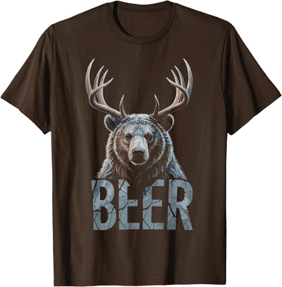 Funny Deer Bear Humor Beer Drinking Party Joke T-Shirt