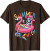 Summer Halloween Summerween Summerween Mermaid Skeleton Flamingo Summer Halloween Women T-Shirt - Brown