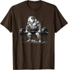 Strong Guinea Pig Lifting Fitness Workout Cool Muscular Guinea Pig Bodybuilder Fitness Power Gym T-Shirt - Brown
