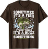 Fishing Graphic Tees Funny Bass Fishing Catch Quote T-Shirt - Brown