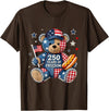 Patriotic Bear USA Vintage Co 250 Years of Freedom Patriotic Bear USA Retro T-Shirt - Brown