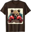 Funny Boxing Animals Boxer Bear With Boxing Gloves Kickboxing Funny Boxing T-Shirt - Brown