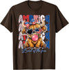 Cute Cow Creations Highland Cow 4th of July, Patriotic Cowgirl Bow Design T-Shirt - Brown
