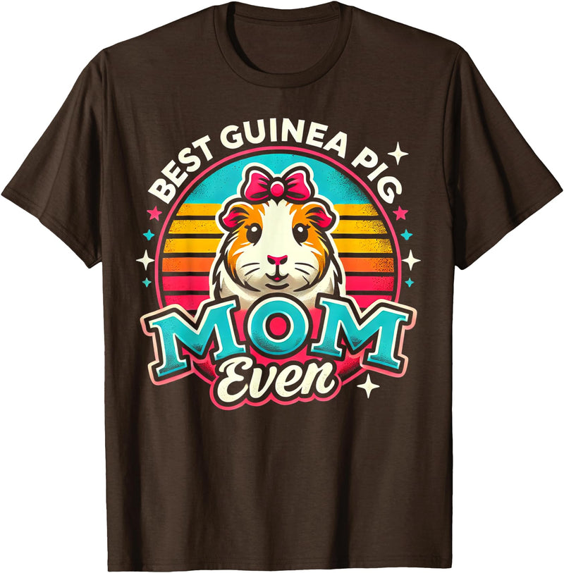 Guinea Pig Mom BY TEERA Guinea Pig Mom Funny Guinea Pigs Lover Owner Women T-Shirt - Brown