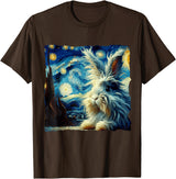Lionhead Rabbit Starry Night T-Shirt in Brown