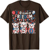 250th Patriotic 250 Years of Freedom 250th America Funny Pigs Patriotic 250 Years of Freedom T-Shirt - Brown