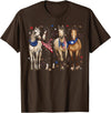 Patriotic Horse Squad 4th of July Equestrian Women Girls T-Shirt - Brown